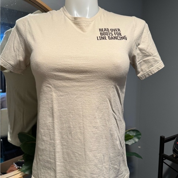 Cream Graphic T-Shirt with‎ Boots Design - Picture 2 of 3